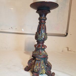 Brass pillar candle holder